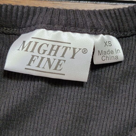 Mighty Fine Graphic Youth Ribbed Black Tank Top Mickey Peace Hand - Size XS - Picture 4 of 5